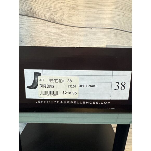 Jeffrey Campbell Taupe Snake Perfection Boots Size 38 - Picture 2 of 6